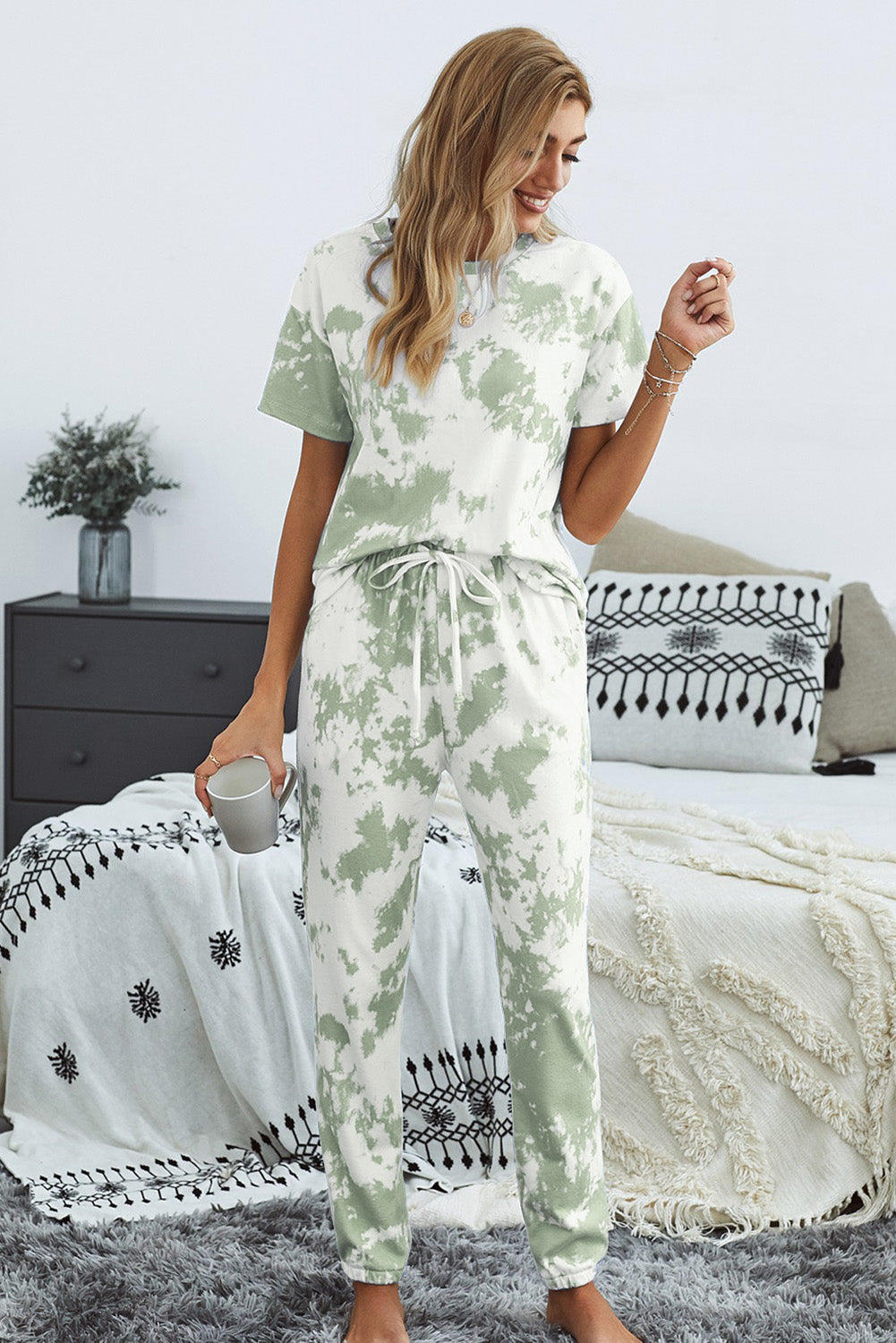 Green Tie-dye Lounge Set