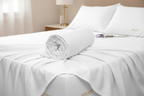 100% organic cotton king size bedsheet set in classic hotel white