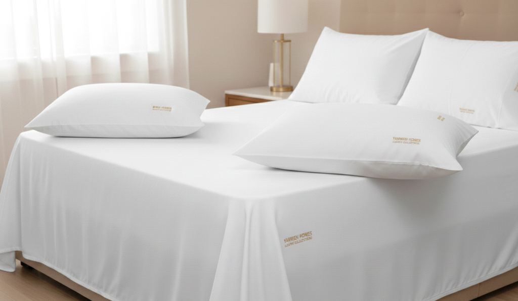 Pure Hotel White twin size bedsheet set crafted from 100% organic cotton
