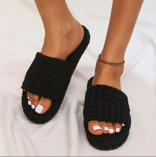 Soft Cotton Fur Women Slippers