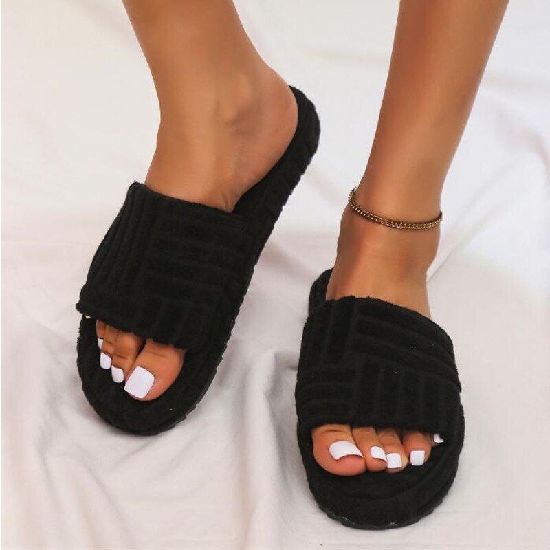 Soft Cotton Fur Women Slippers